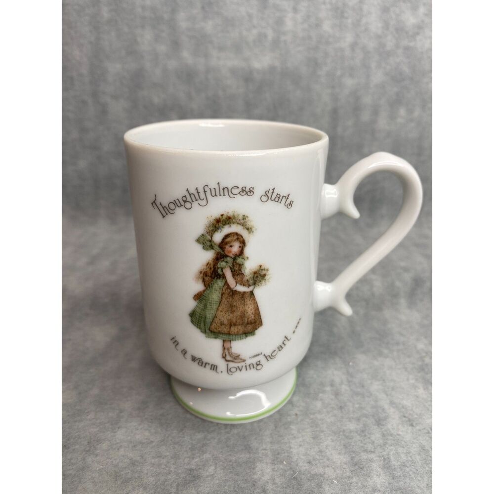 Vintage Holly Hobbie Coffee Tea Cup 1974 Genuine Porcelain‎ Thoughtfulness